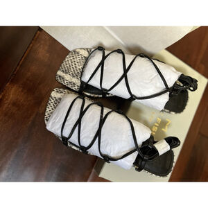 Marc Fisher LTD. Monnie Lace Up Ankle Tie Sandals Womens 6M BlackSquare Open Toe